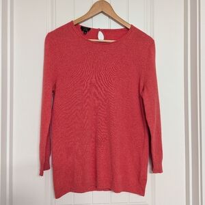 Talbot's Cashmere Crewneck Sweater 3/4 Sleeve Coral Size Large